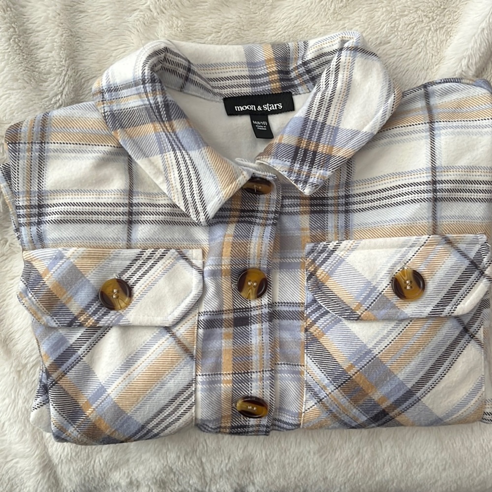 Stitch fix kids. Moon and stars plaid shirt.